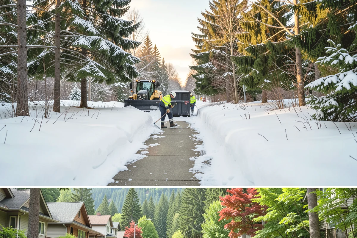 Retail Store Sidewalk Clearing in Darrington, Snohomish County, WA - Retail sidewalk risk is highest from late November through February, especially during daytime thaw-refreeze that rebuilds ice at...