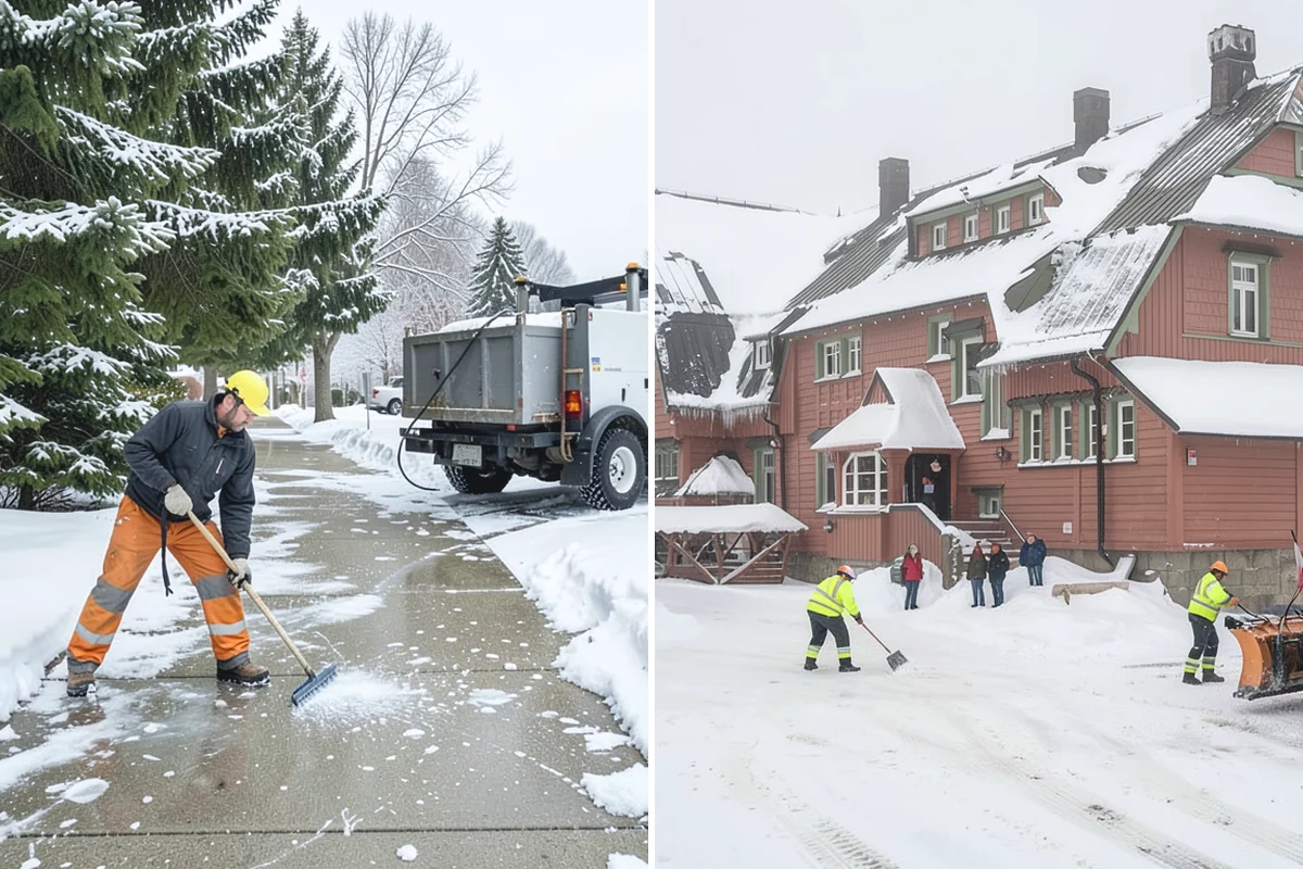 Retail Store Sidewalk Clearing in Des Moines, King County, WA - Clear the entry apron and storefront walk before opening