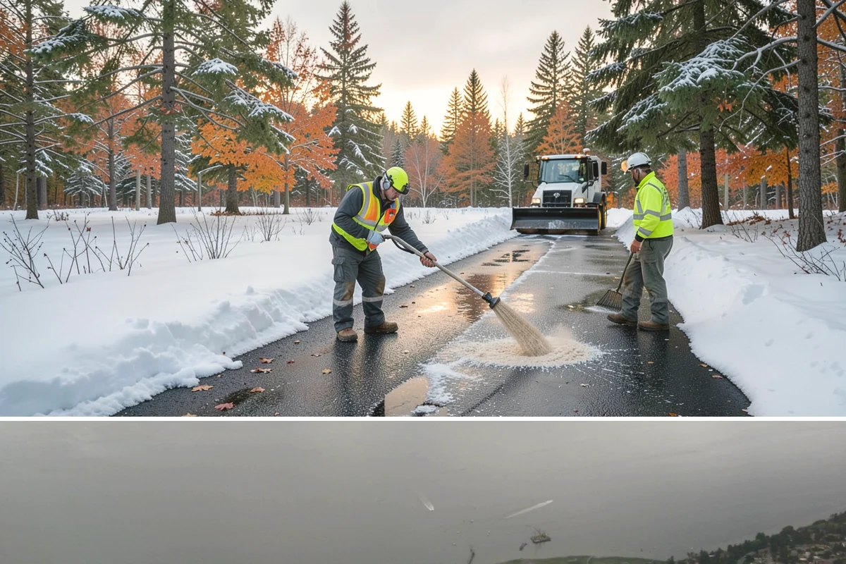 Retail Store Sidewalk Clearing in Des Moines, King County, WA - Retail sidewalk risk is highest from late November through February, especially during daytime thaw-refreeze that rebuilds ice at...