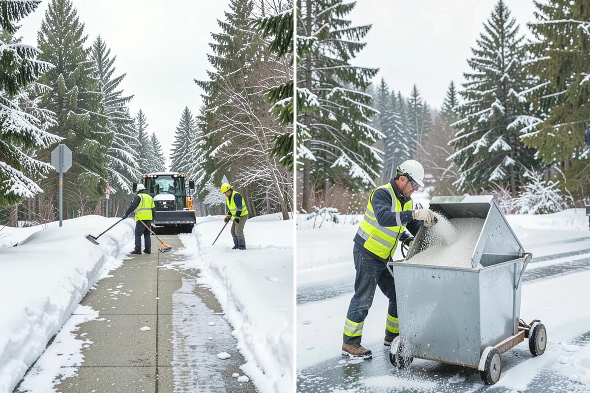 Retail Store Sidewalk Clearing in Duvall, King County, WA - Clear the entry apron and storefront walk before opening