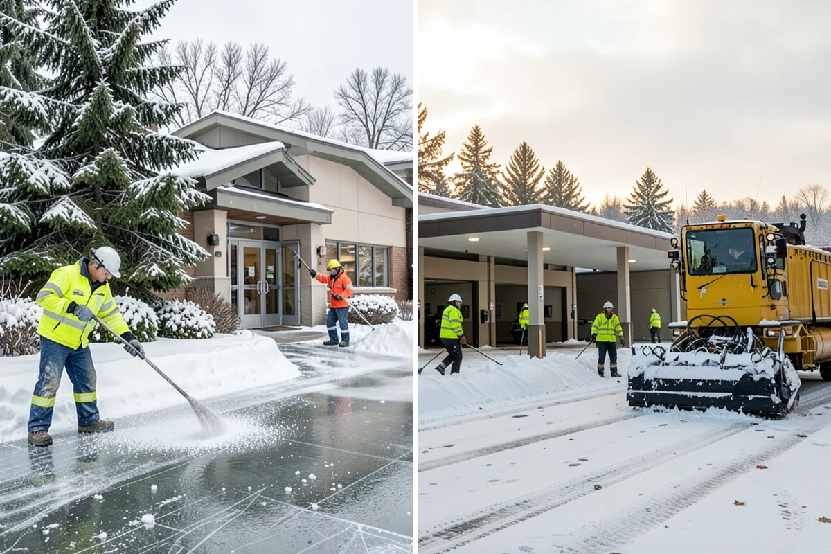 Retail Store Sidewalk Clearing in Everett, Snohomish County, WA - Clear the entry apron and storefront walk before opening