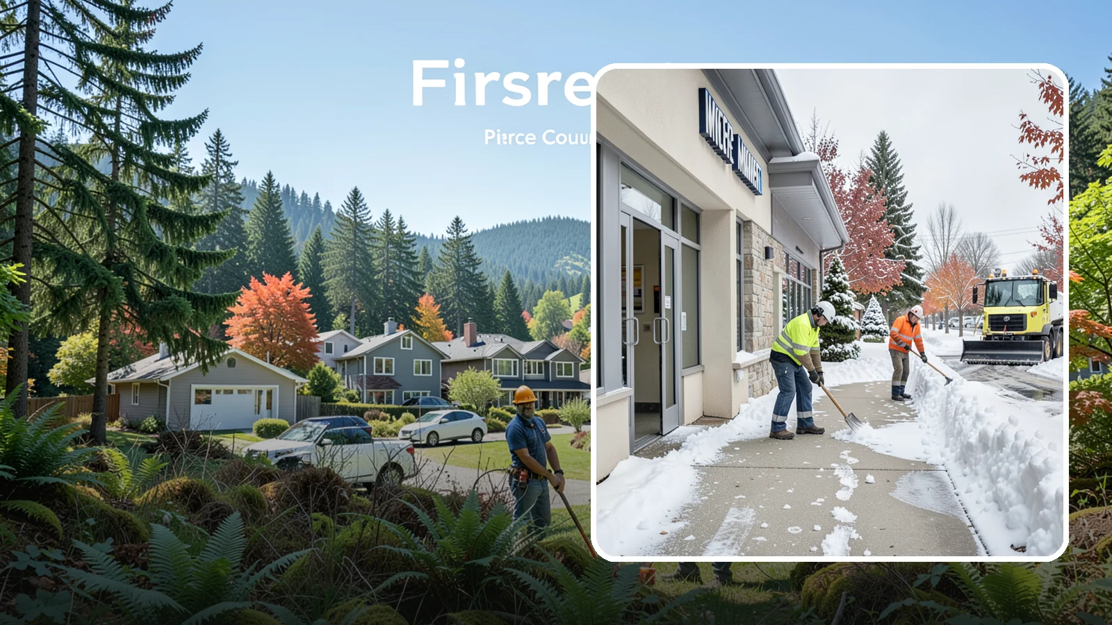 Retail Store Sidewalk Clearing in Fircrest, Pierce County, WA - Storefront and entrance sidewalk clearing for Western Washington retailers that keeps customers safe and your doors open through...