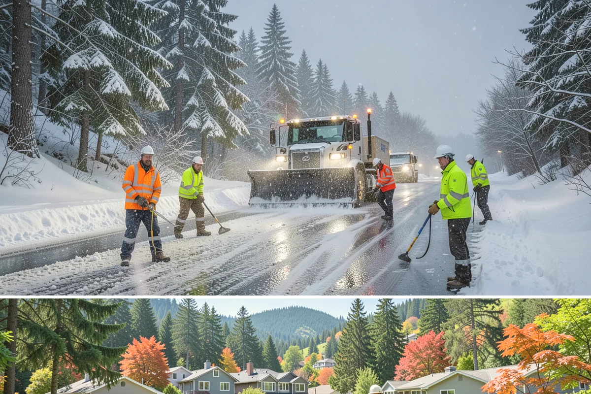 Retail Store Sidewalk Clearing in Fircrest, Pierce County, WA - Retail sidewalk risk is highest from late November through February, especially during daytime thaw-refreeze that rebuilds ice at...