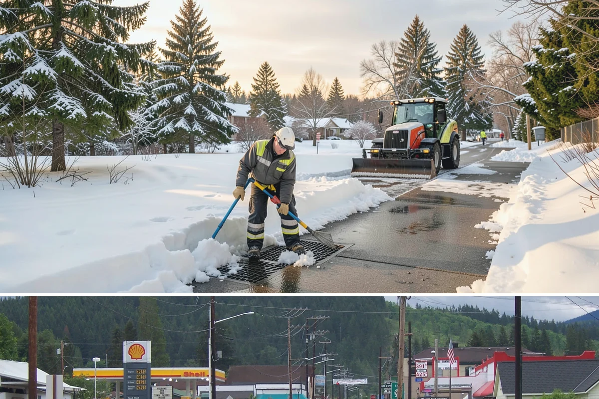 Retail Store Sidewalk Clearing in Granite Falls, Snohomish County, WA - Retail sidewalk risk is highest from late November through February, especially during daytime thaw-refreeze that rebuilds ice at...