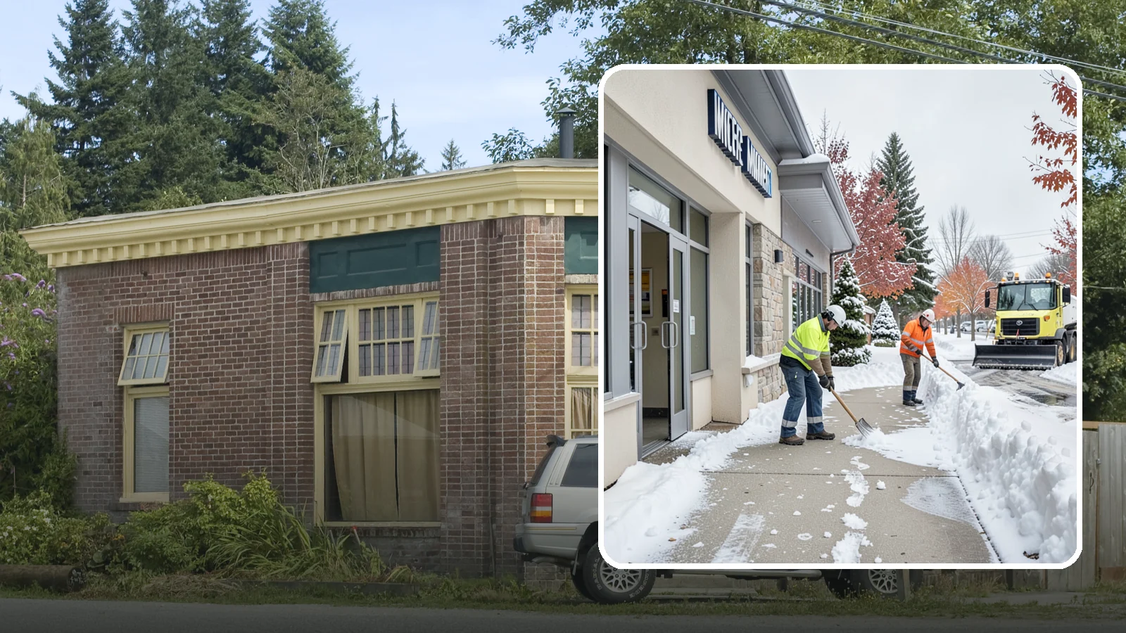 Retail Store Sidewalk Clearing in Hamilton, Skagit County, WA - Storefront and entrance sidewalk clearing for Western Washington retailers that keeps customers safe and your doors open through...