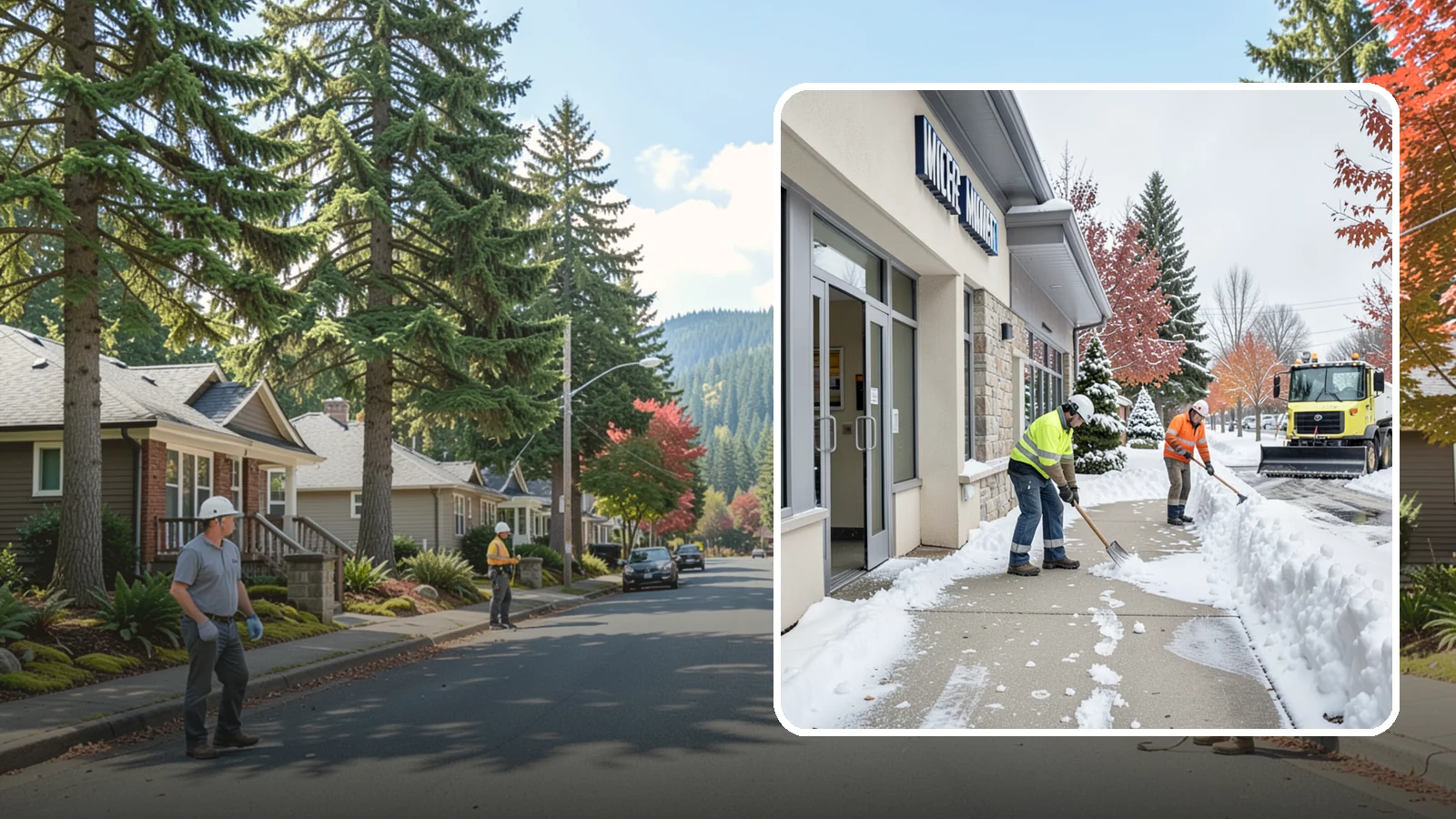 Retail Store Sidewalk Clearing in Hunts Point, King County, WA - Storefront and entrance sidewalk clearing for Western Washington retailers that keeps customers safe and your doors open through...