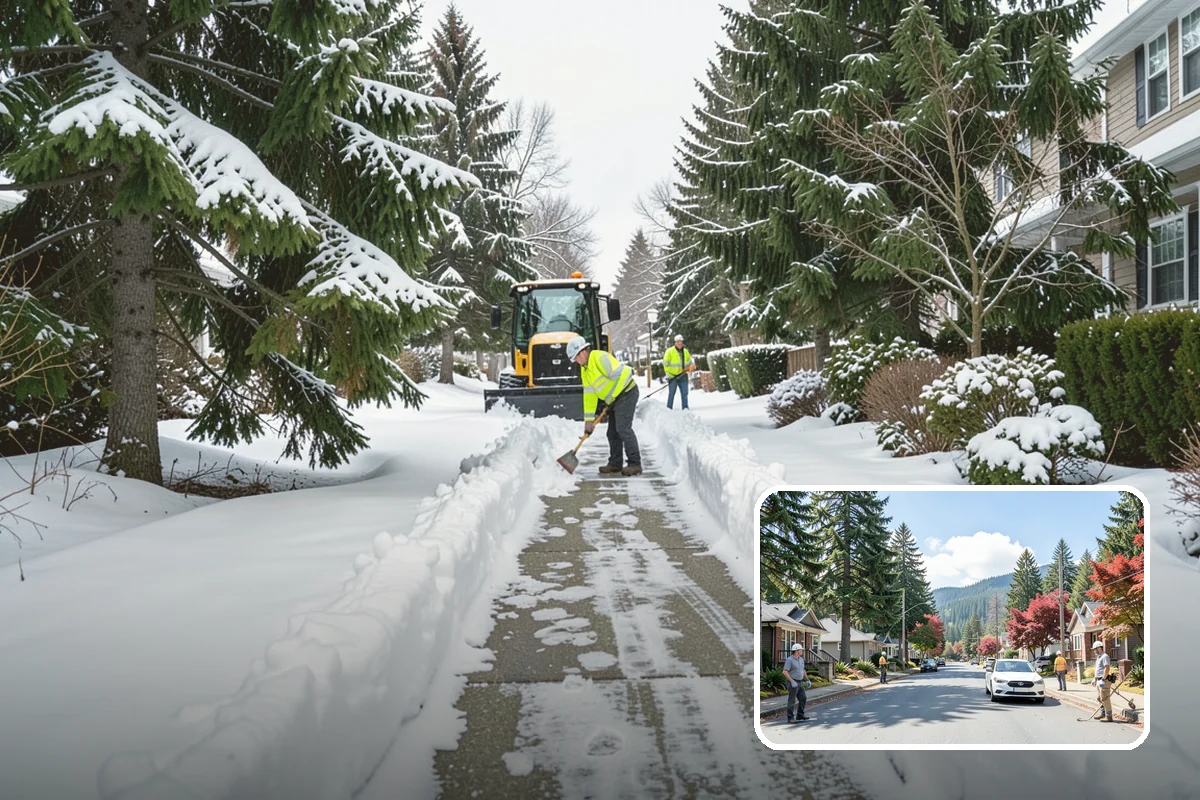 Retail Store Sidewalk Clearing in Hunts Point, King County, WA - Keeps your doors open and customers arriving during winter weather
