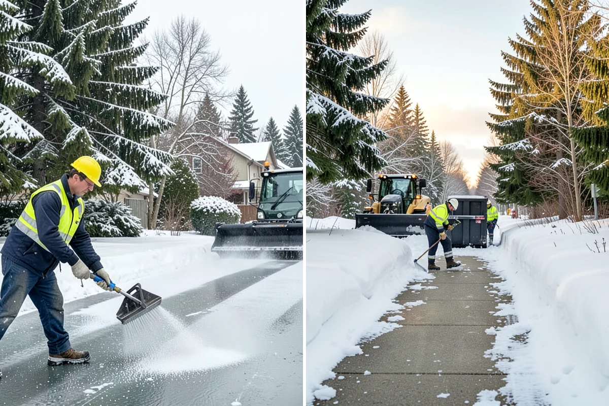 Retail Store Sidewalk Clearing in Hunts Point, King County, WA - Clear the entry apron and storefront walk before opening