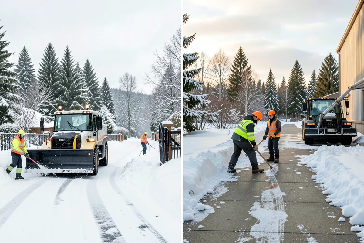 Retail Store Sidewalk Clearing in Kenmore, King County, WA - Clear the entry apron and storefront walk before opening