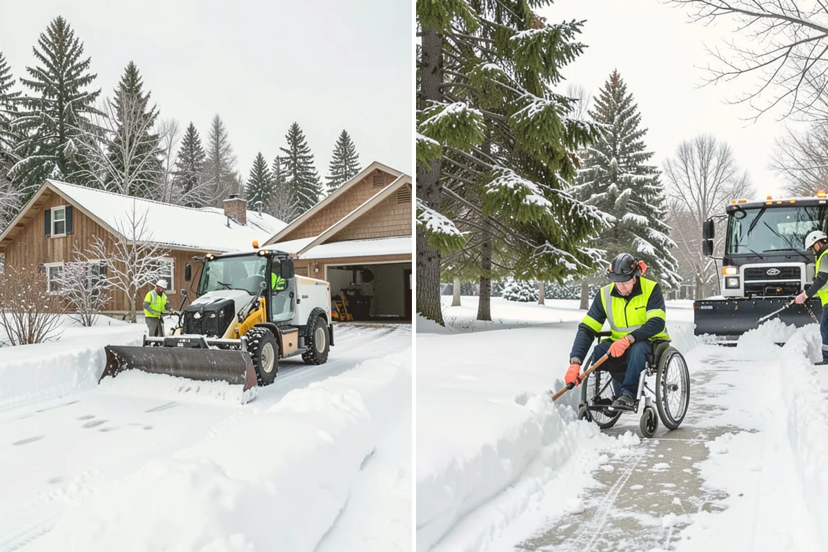 Retail Store Sidewalk Clearing in Kent, King County, WA - Clear the entry apron and storefront walk before opening