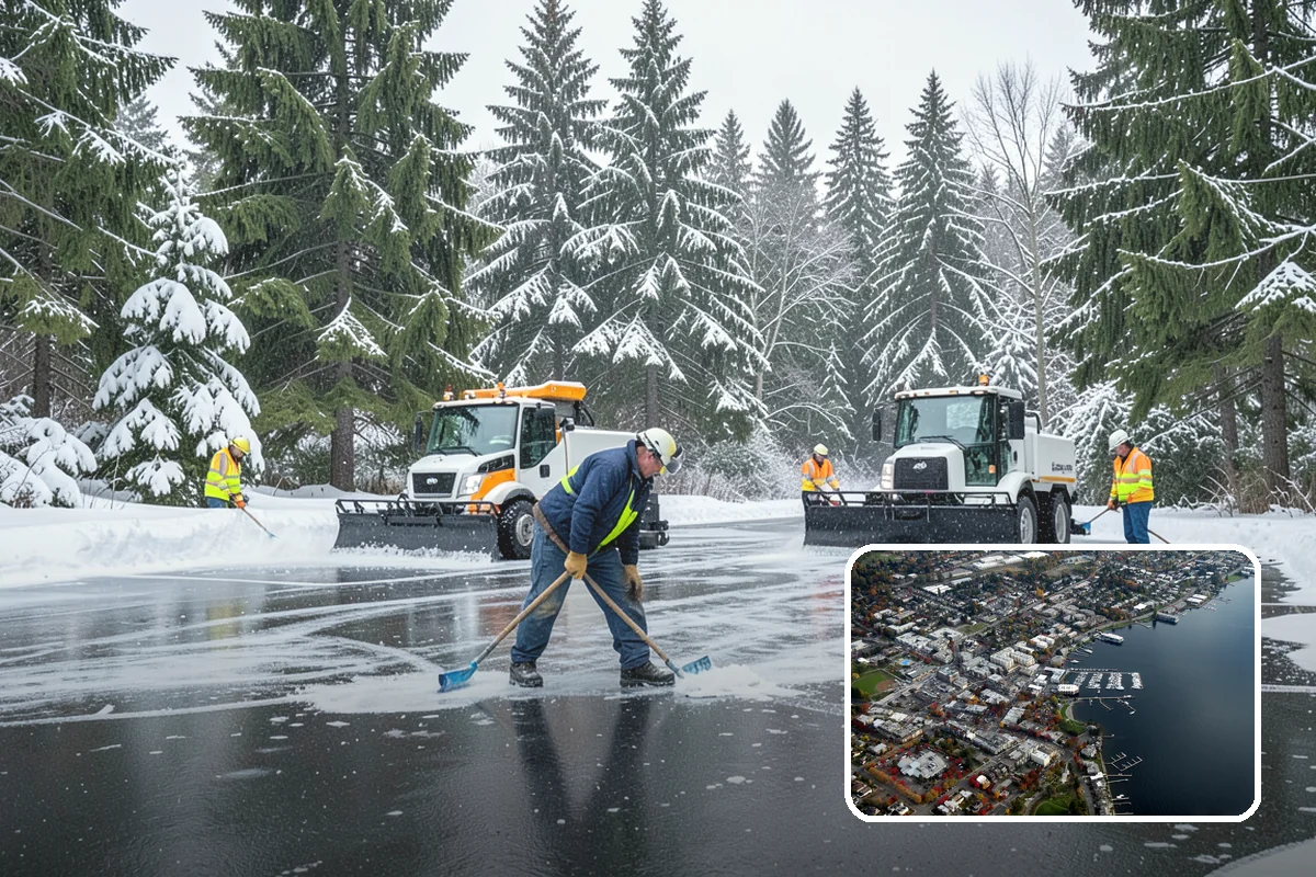 Retail Store Sidewalk Clearing in Kirkland, King County, WA - Keeps your doors open and customers arriving during winter weather