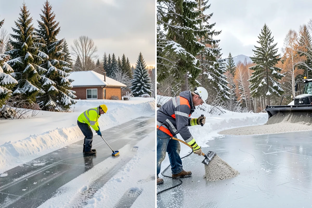 Retail Store Sidewalk Clearing in Lake Forest Park, King County, WA - Clear the entry apron and storefront walk before opening