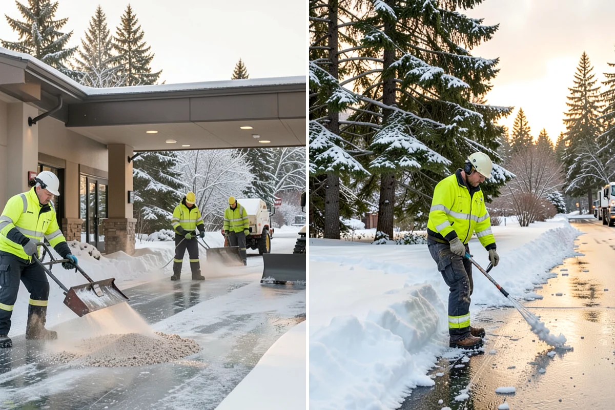 Retail Store Sidewalk Clearing in Lakewood, Pierce County, WA - Clear the entry apron and storefront walk before opening