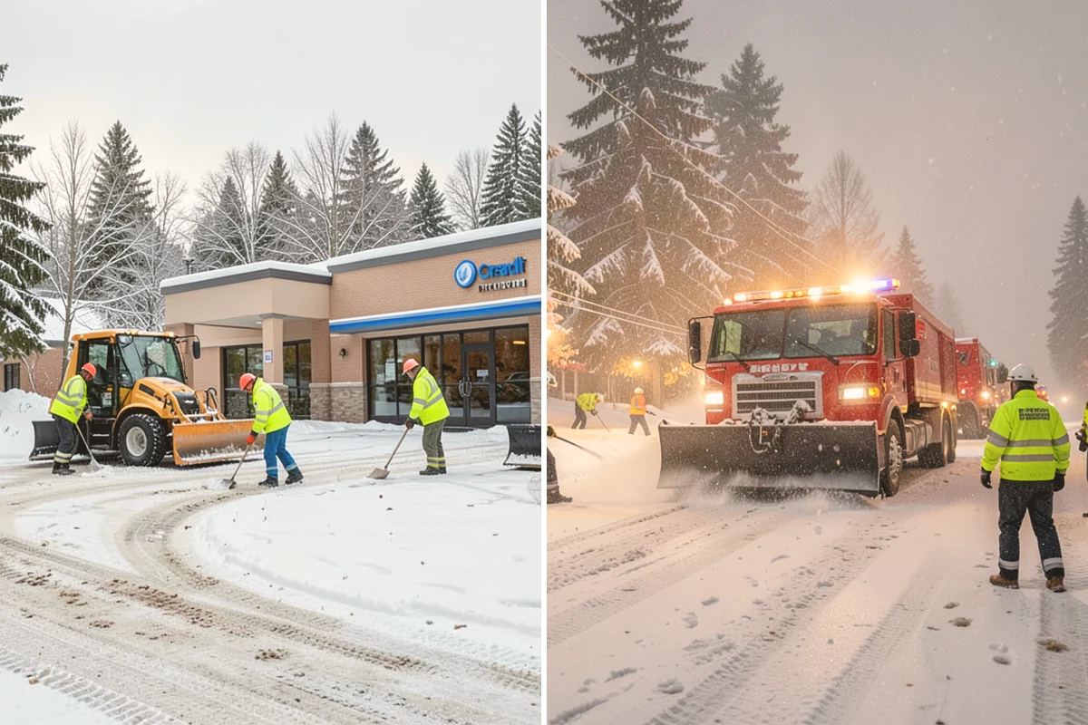 Retail Store Sidewalk Clearing in Langley, Island County, WA - Clear the entry apron and storefront walk before opening