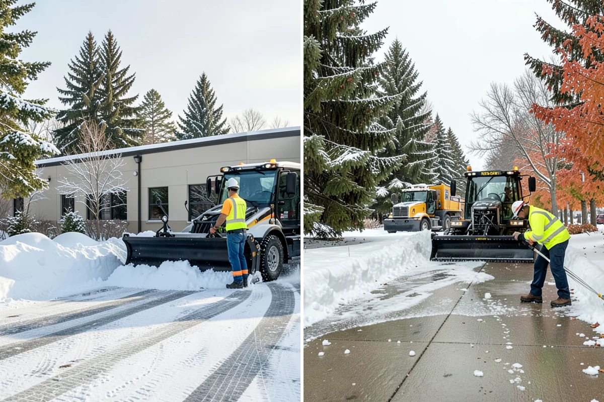 Retail Store Sidewalk Clearing in Maple Valley, King County, WA - Clear the entry apron and storefront walk before opening