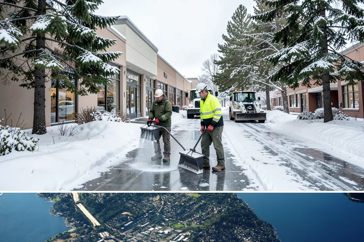 Retail Store Sidewalk Clearing in Mercer Island, King County, WA - Retail sidewalk risk is highest from late November through February, especially during daytime thaw-refreeze that rebuilds ice at...
