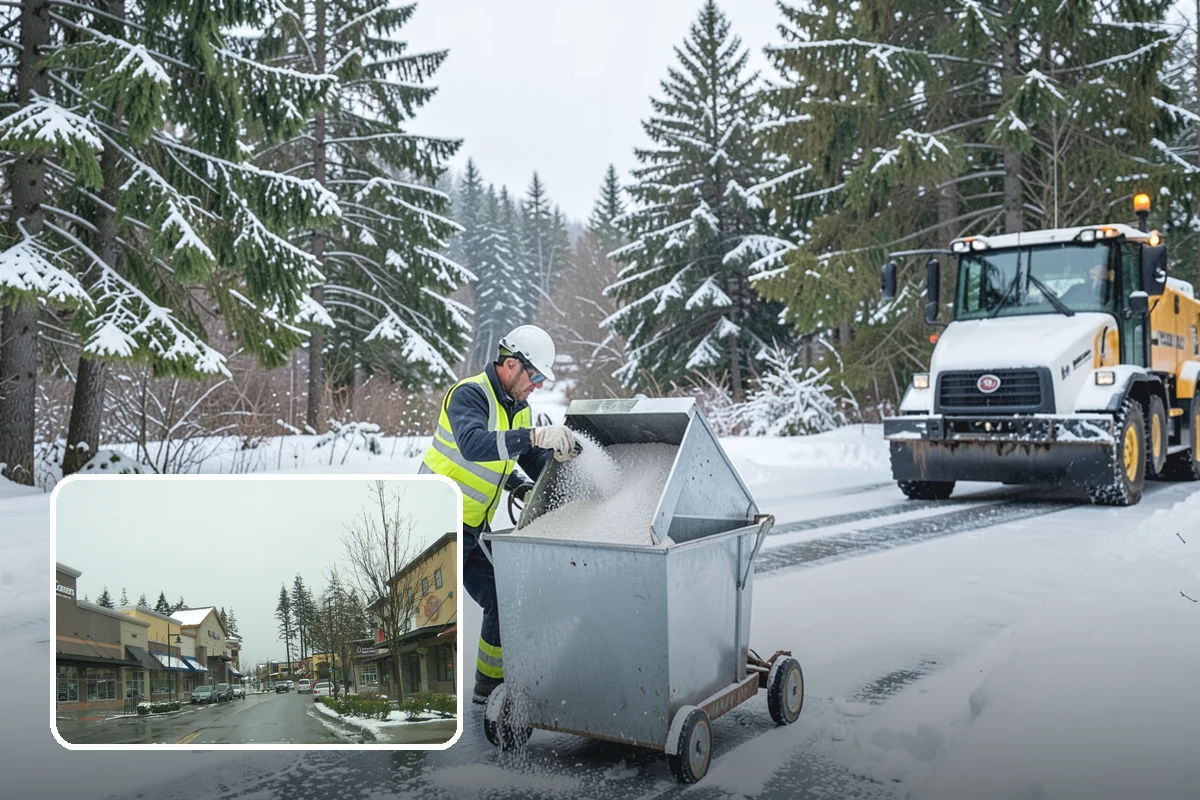 Retail Store Sidewalk Clearing in Mill Creek, Snohomish County, WA - Keeps your doors open and customers arriving during winter weather
