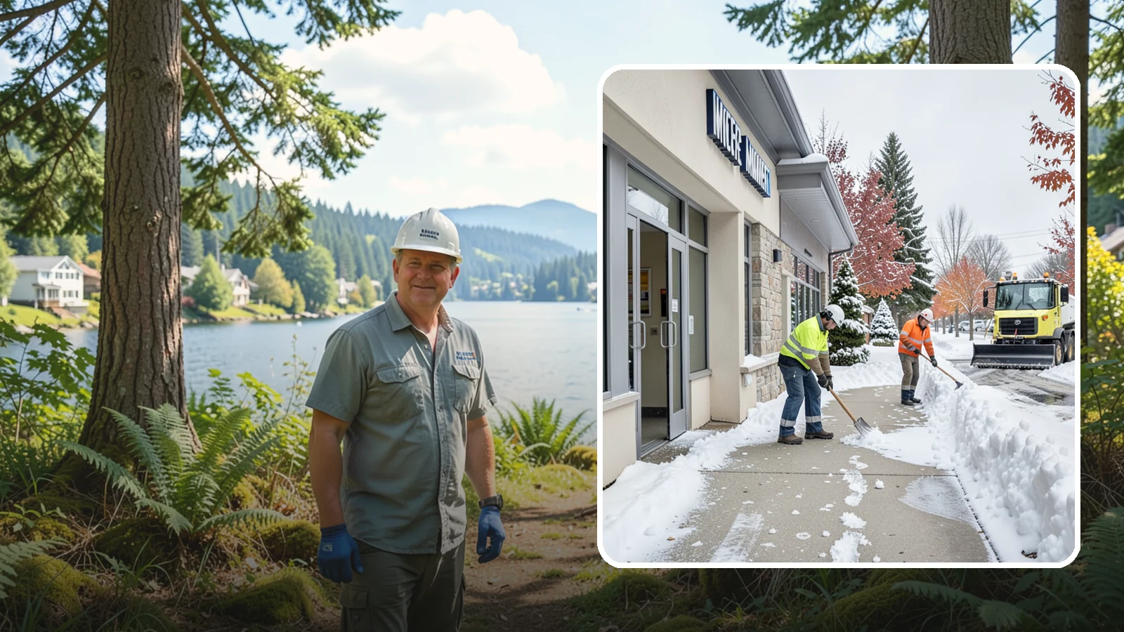 Retail Store Sidewalk Clearing in Milton, King County, WA - Storefront and entrance sidewalk clearing for Western Washington retailers that keeps customers safe and your doors open through...