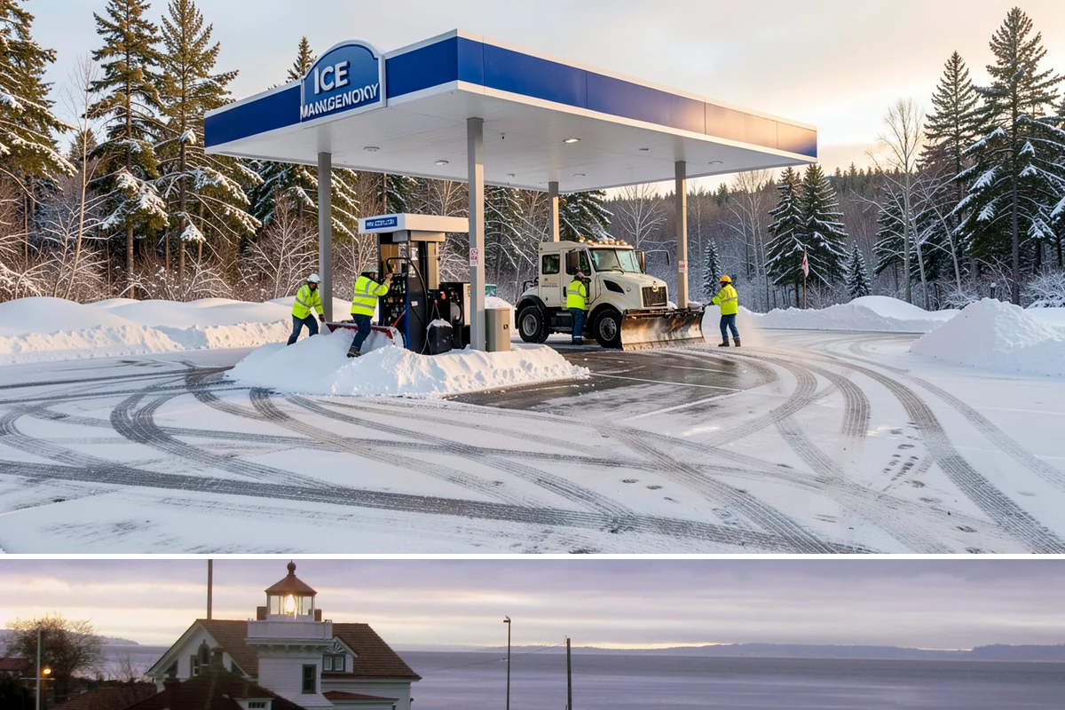 Retail Store Sidewalk Clearing in Mukilteo, Snohomish County, WA - Retail sidewalk risk is highest from late November through February, especially during daytime thaw-refreeze that rebuilds ice at...