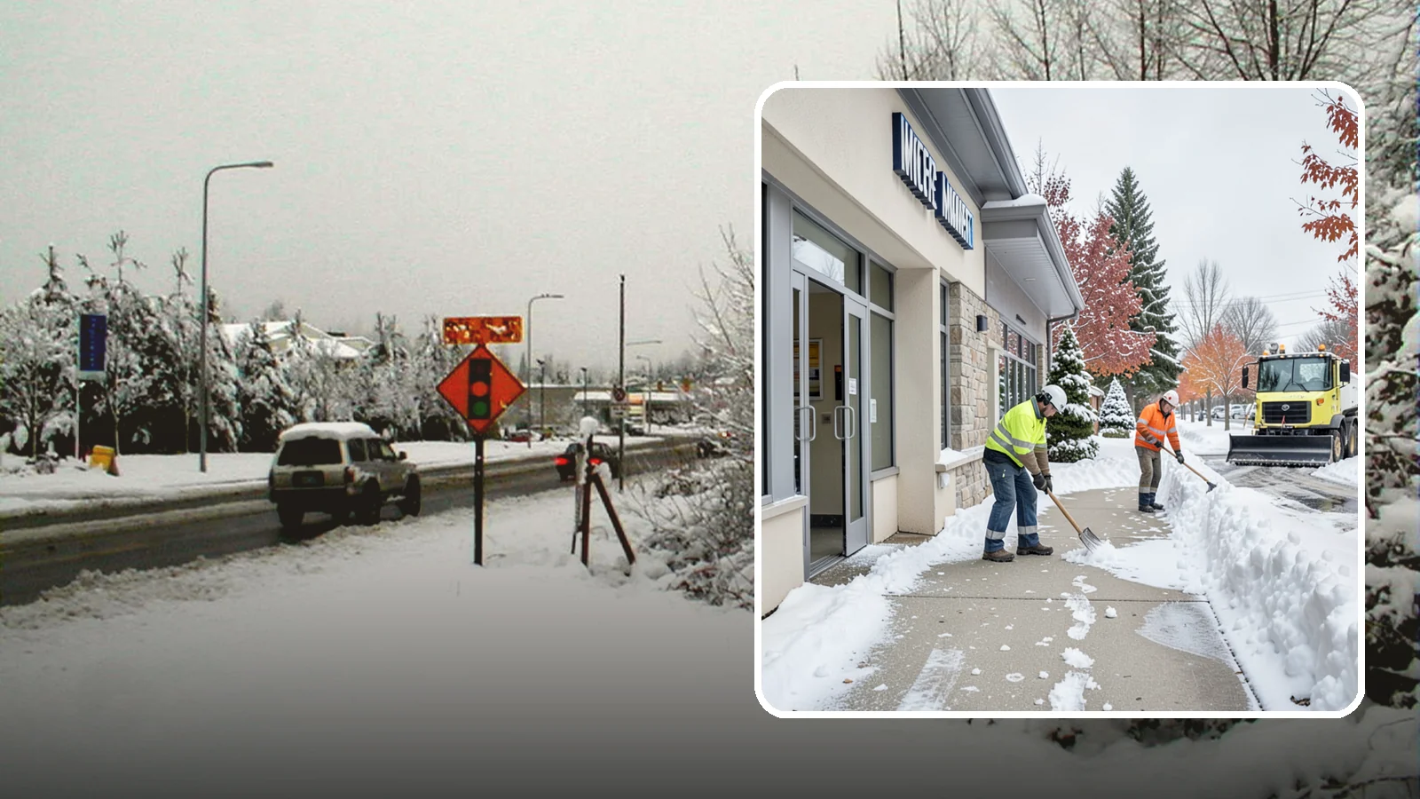 Retail Store Sidewalk Clearing in Newcastle, King County, WA - Storefront and entrance sidewalk clearing for Western Washington retailers that keeps customers safe and your doors open through...