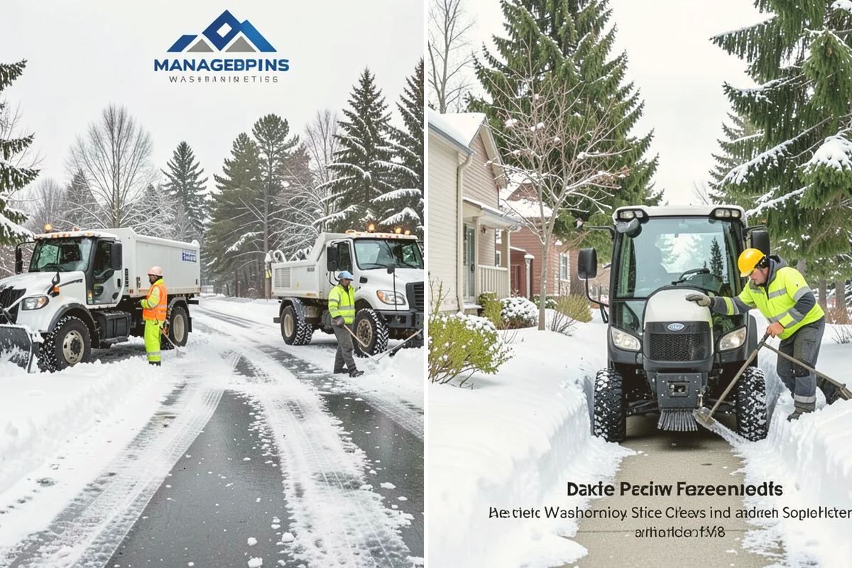 Retail Store Sidewalk Clearing in Newcastle, King County, WA - Clear the entry apron and storefront walk before opening