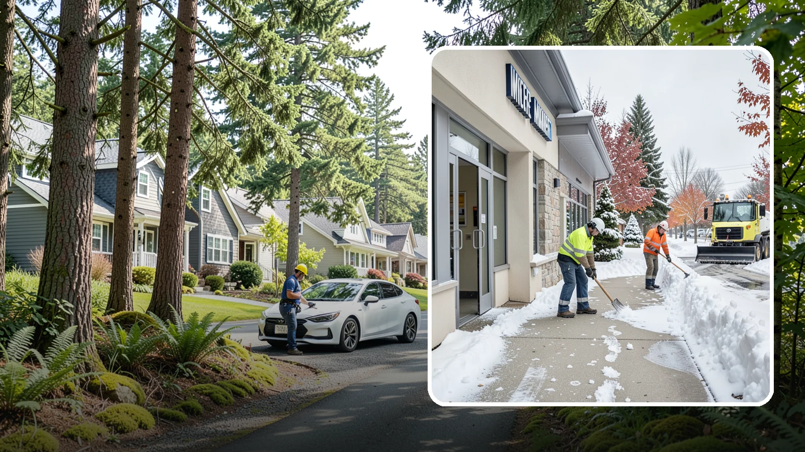 Retail Store Sidewalk Clearing in Normandy Park, King County, WA - Storefront and entrance sidewalk clearing for Western Washington retailers that keeps customers safe and your doors open through...