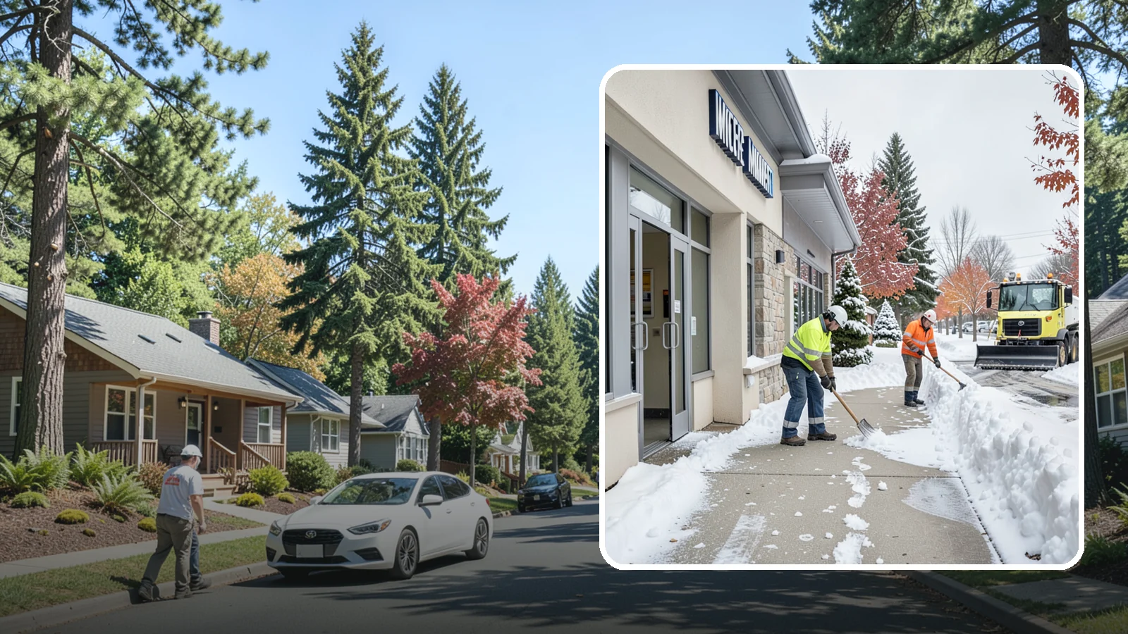 Retail Store Sidewalk Clearing in Orting, Pierce County, WA - Storefront and entrance sidewalk clearing for Western Washington retailers that keeps customers safe and your doors open through...