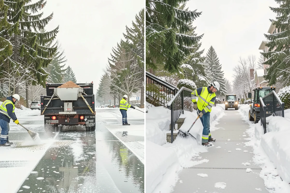 Retail Store Sidewalk Clearing in Orting, Pierce County, WA - Clear the entry apron and storefront walk before opening