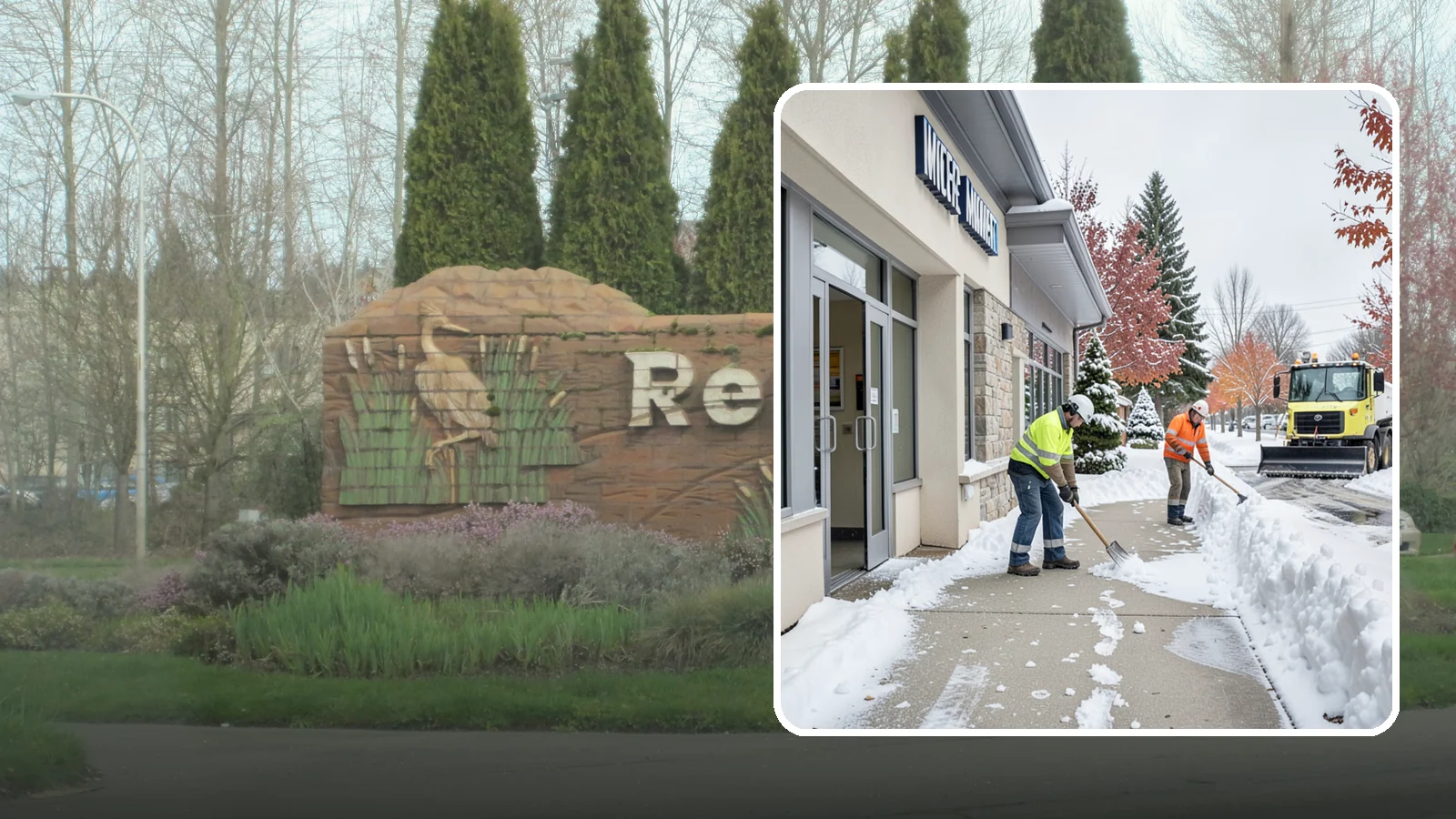Retail Store Sidewalk Clearing in Renton, King County, WA - Storefront and entrance sidewalk clearing for Western Washington retailers that keeps customers safe and your doors open through...