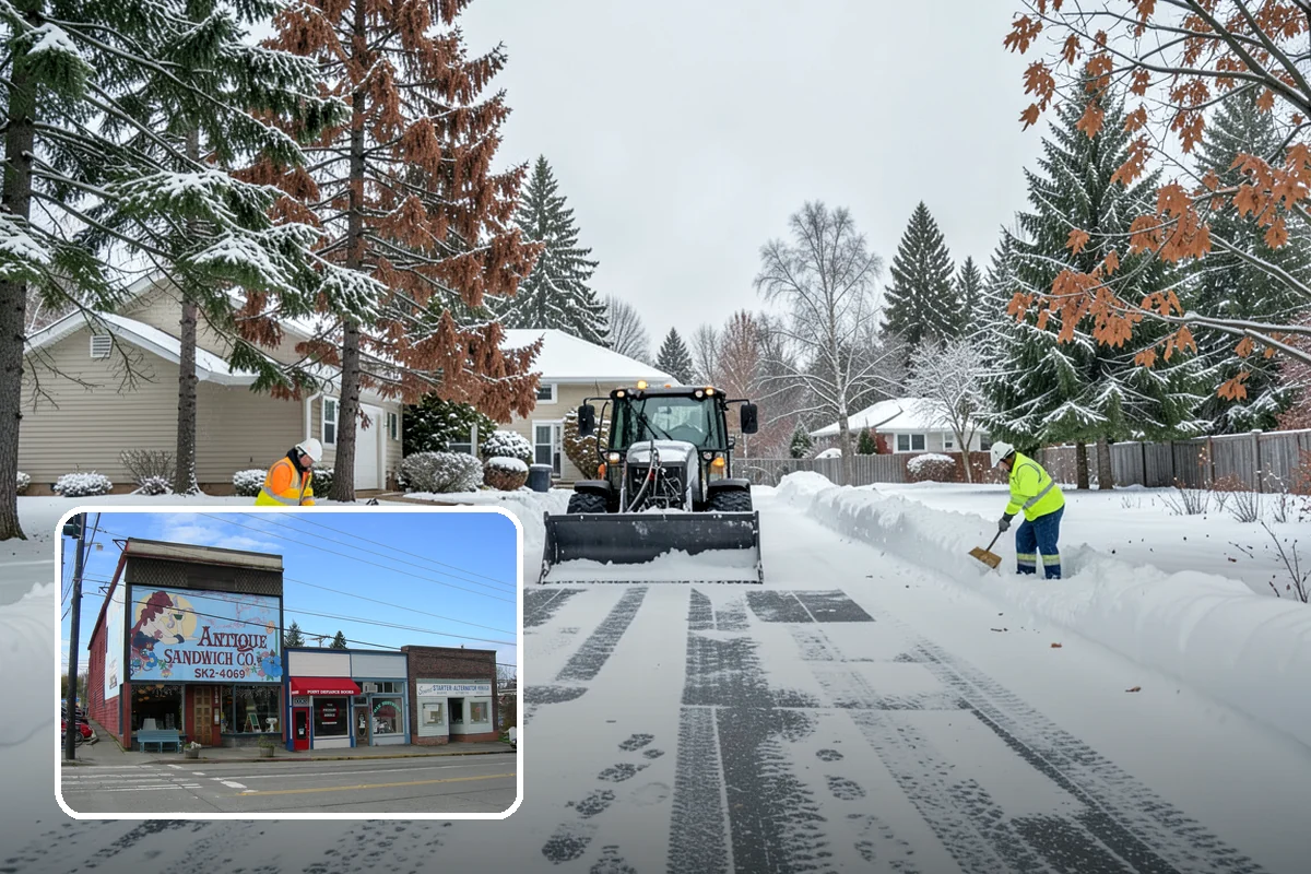 Retail Store Sidewalk Clearing in Ruston, Pierce County, WA - Keeps your doors open and customers arriving during winter weather
