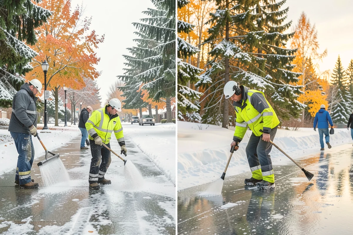Retail Store Sidewalk Clearing in Sammamish, King County, WA - Clear the entry apron and storefront walk before opening