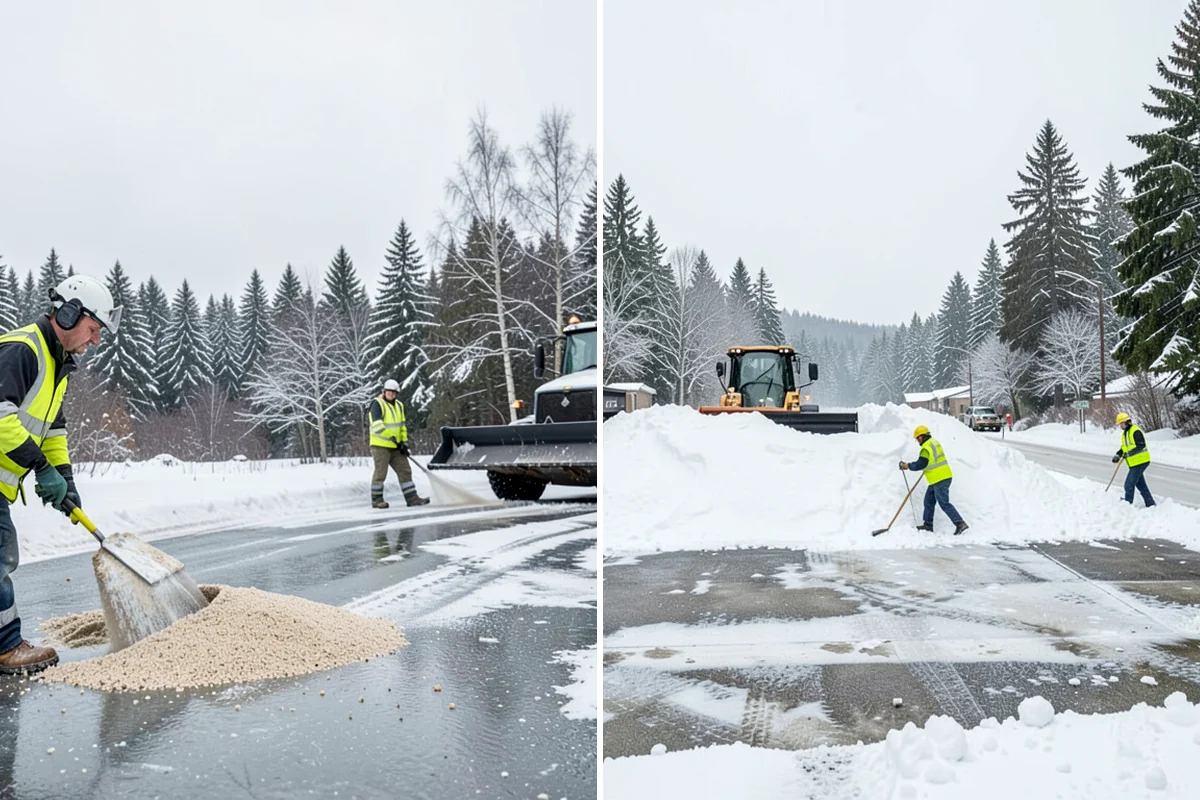 Retail Store Sidewalk Clearing in SeaTac, King County, WA - Clear the entry apron and storefront walk before opening