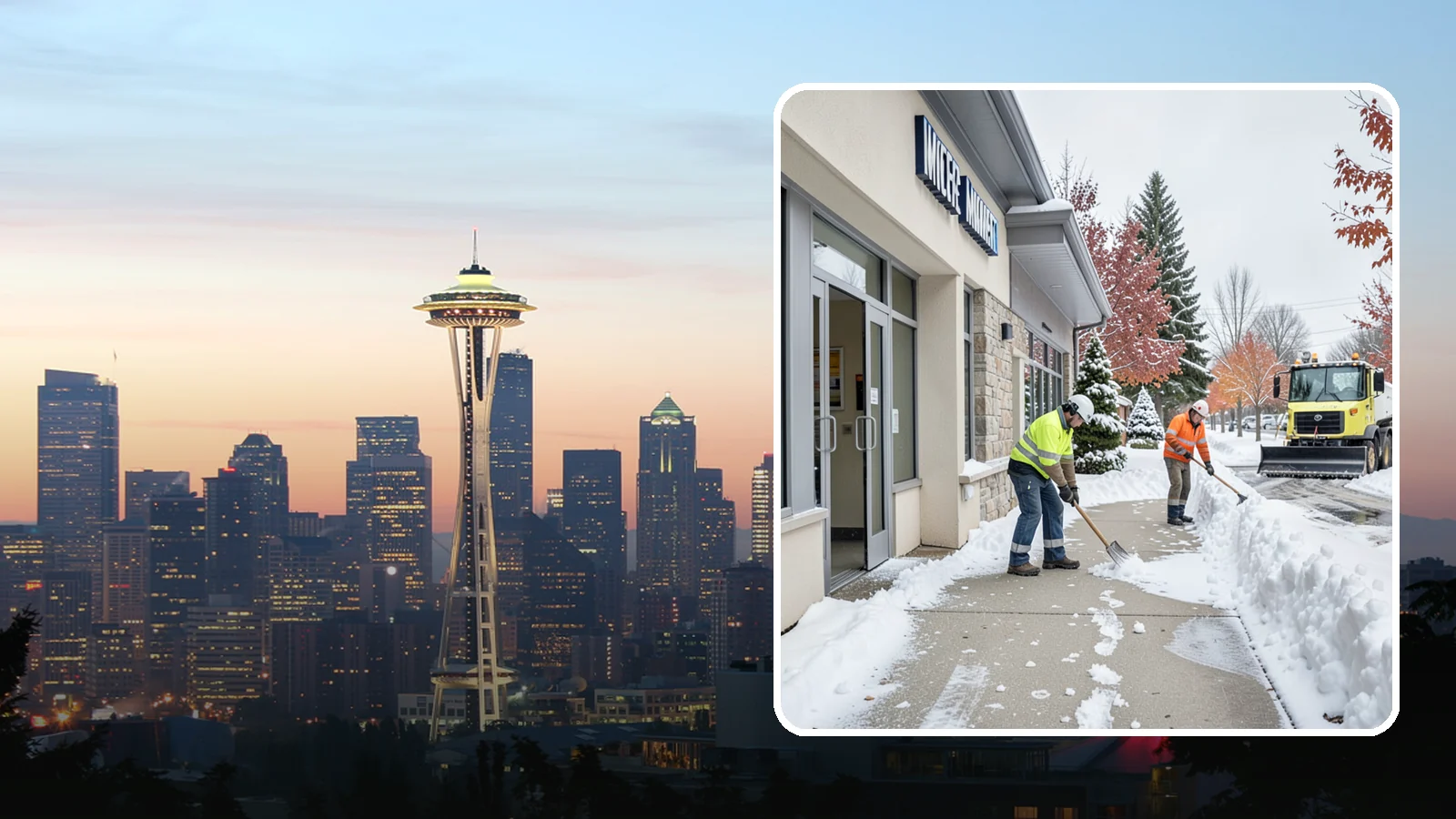 Retail Store Sidewalk Clearing in Seattle, King County, WA - Storefront and entrance sidewalk clearing for Western Washington retailers that keeps customers safe and your doors open through...
