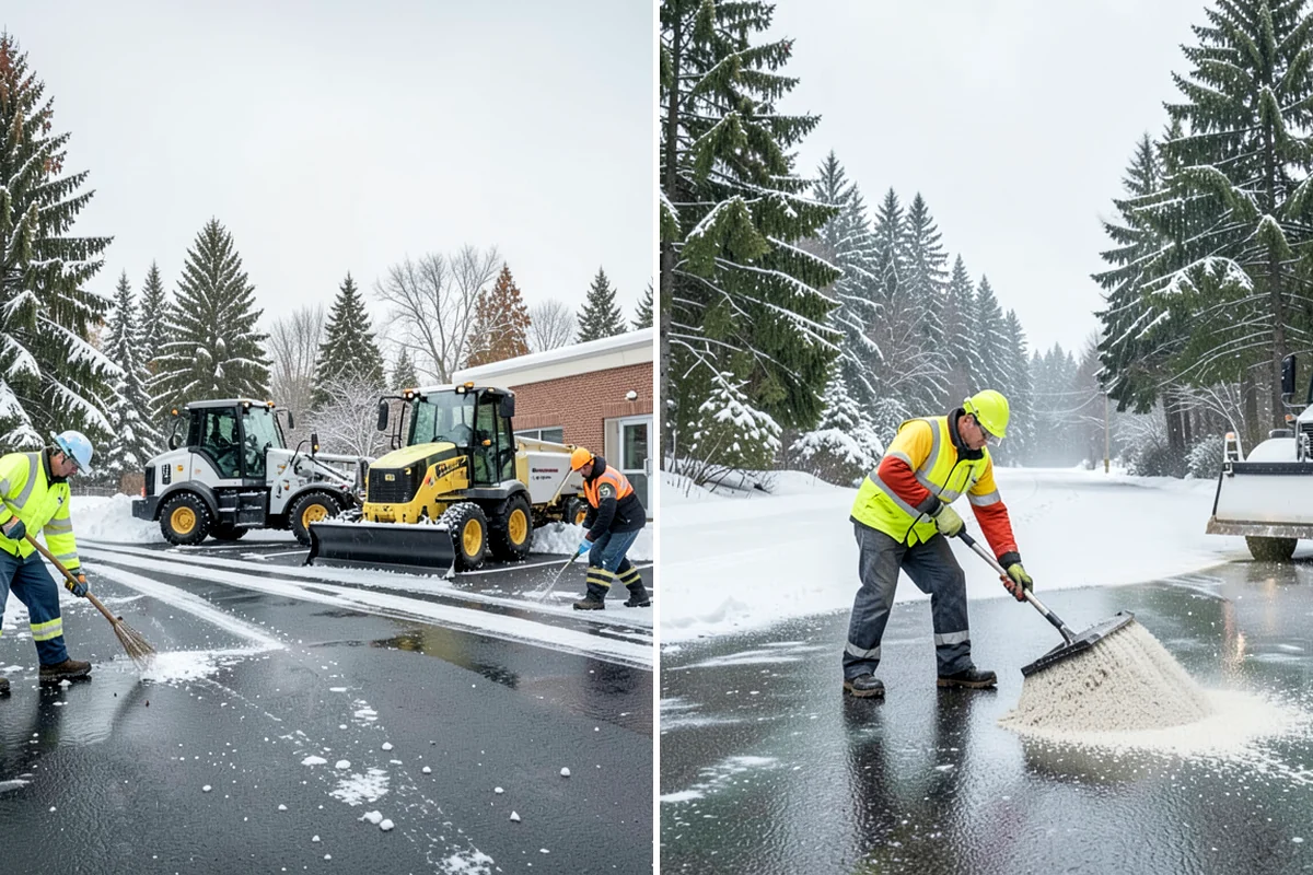 Retail Store Sidewalk Clearing in Seattle, King County, WA - Clear the entry apron and storefront walk before opening