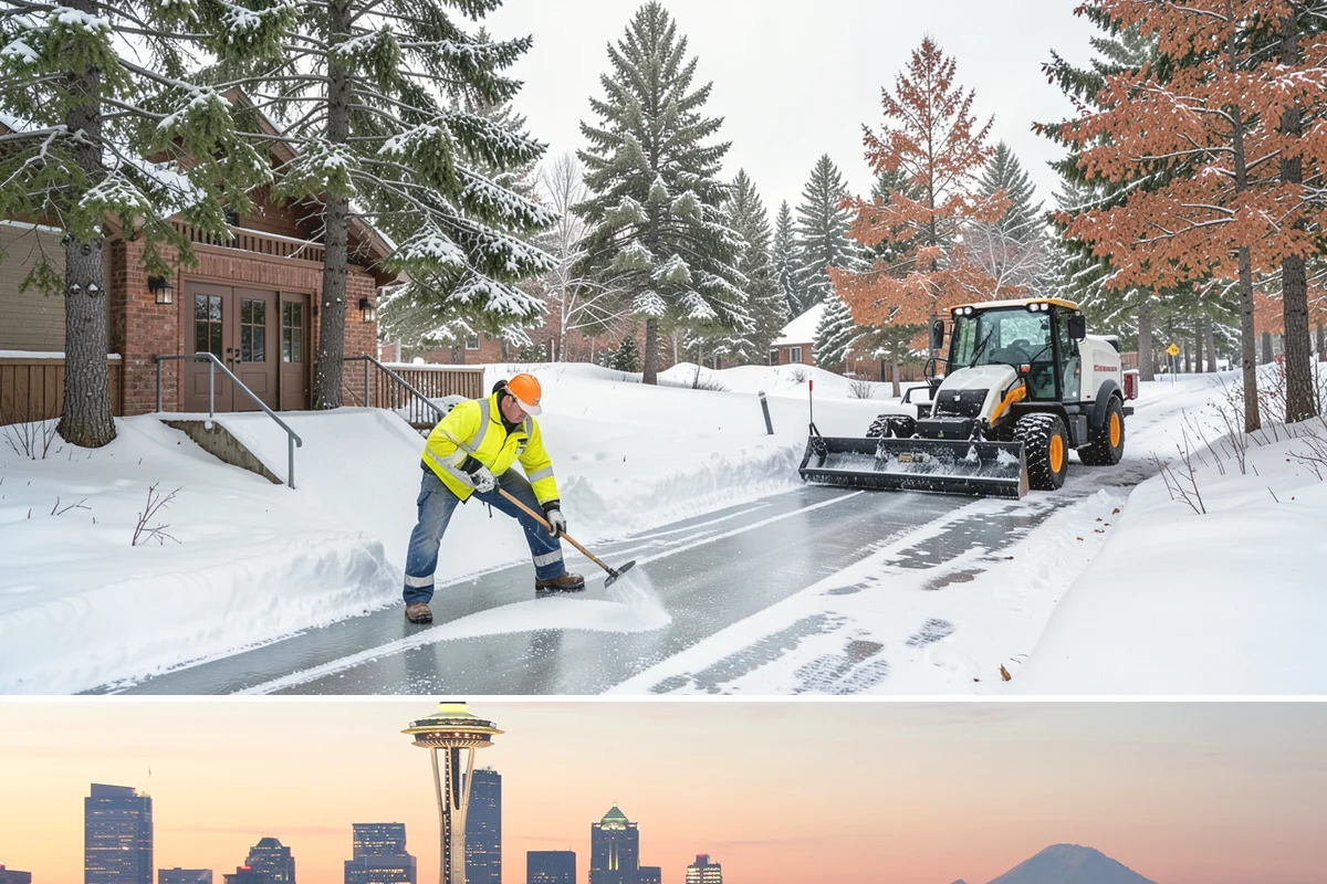 Retail Store Sidewalk Clearing in Seattle, King County, WA - Retail sidewalk risk is highest from late November through February, especially during daytime thaw-refreeze that rebuilds ice at...