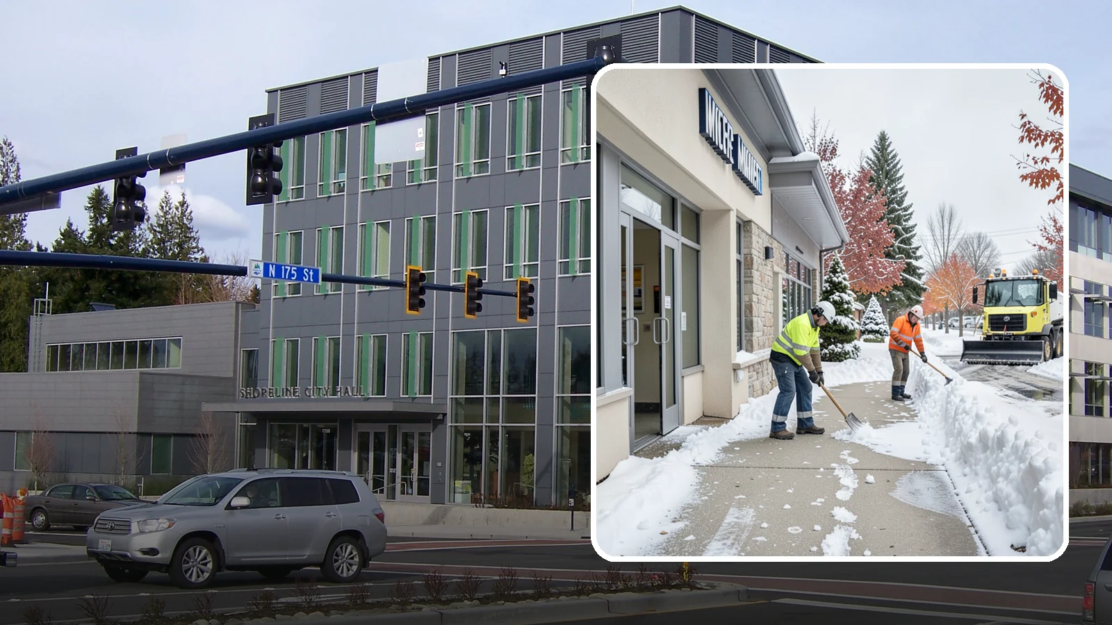 Retail Store Sidewalk Clearing in Shoreline, King County, WA - Storefront and entrance sidewalk clearing for Western Washington retailers that keeps customers safe and your doors open through...