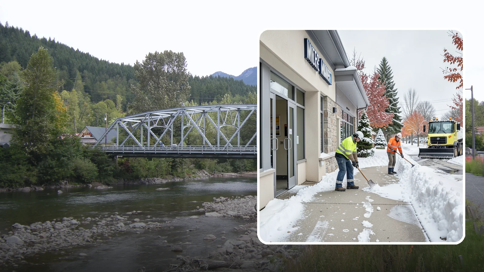 Retail Store Sidewalk Clearing in Skykomish, King County, WA - Storefront and entrance sidewalk clearing for Western Washington retailers that keeps customers safe and your doors open through...