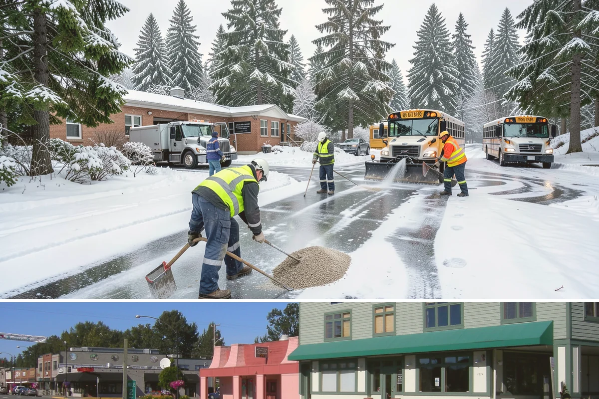 Retail Store Sidewalk Clearing in Snoqualmie, King County, WA - Retail sidewalk risk is highest from late November through February, especially during daytime thaw-refreeze that rebuilds ice at...
