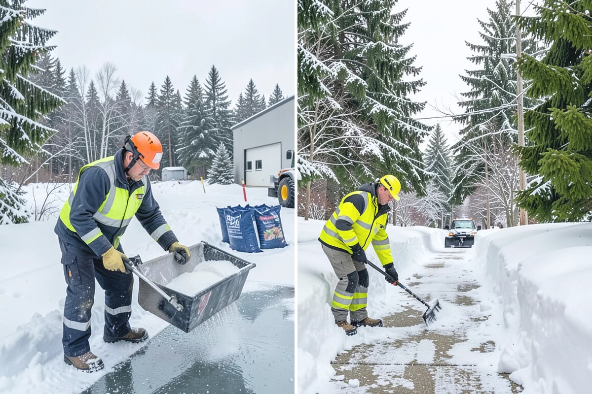 Retail Store Sidewalk Clearing in South Prairie, Pierce County, WA - Clear the entry apron and storefront walk before opening