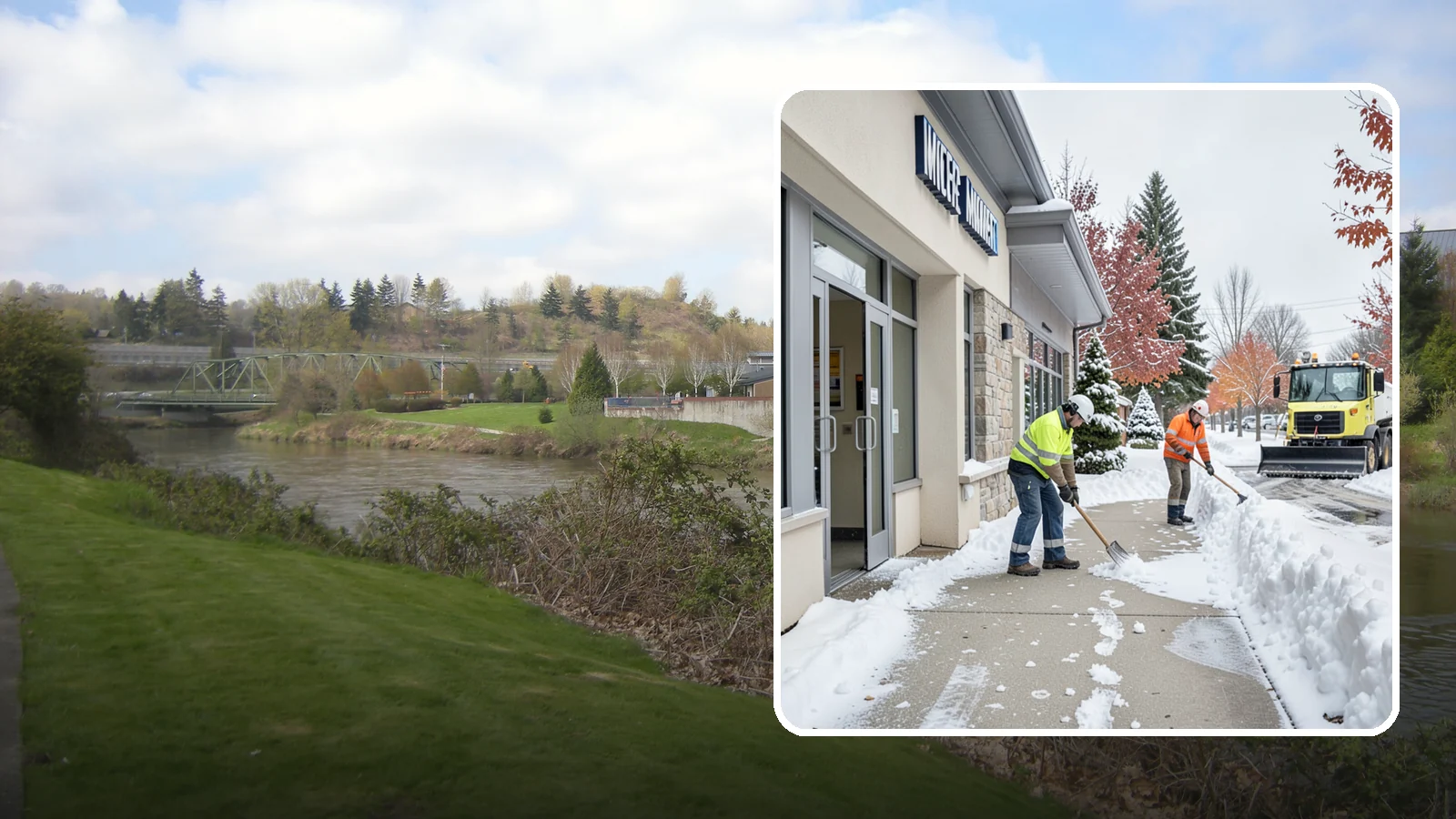 Retail Store Sidewalk Clearing in Tukwila, King County, WA - Storefront and entrance sidewalk clearing for Western Washington retailers that keeps customers safe and your doors open through...