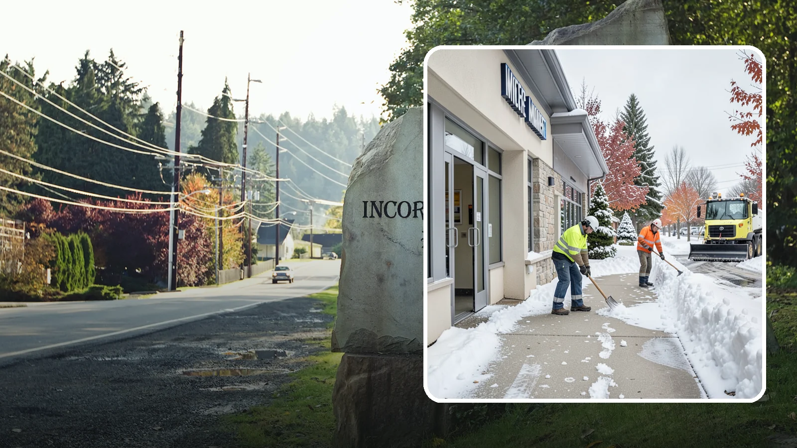 Retail Store Sidewalk Clearing in Wilkeson, Pierce County, WA - Storefront and entrance sidewalk clearing for Western Washington retailers that keeps customers safe and your doors open through...