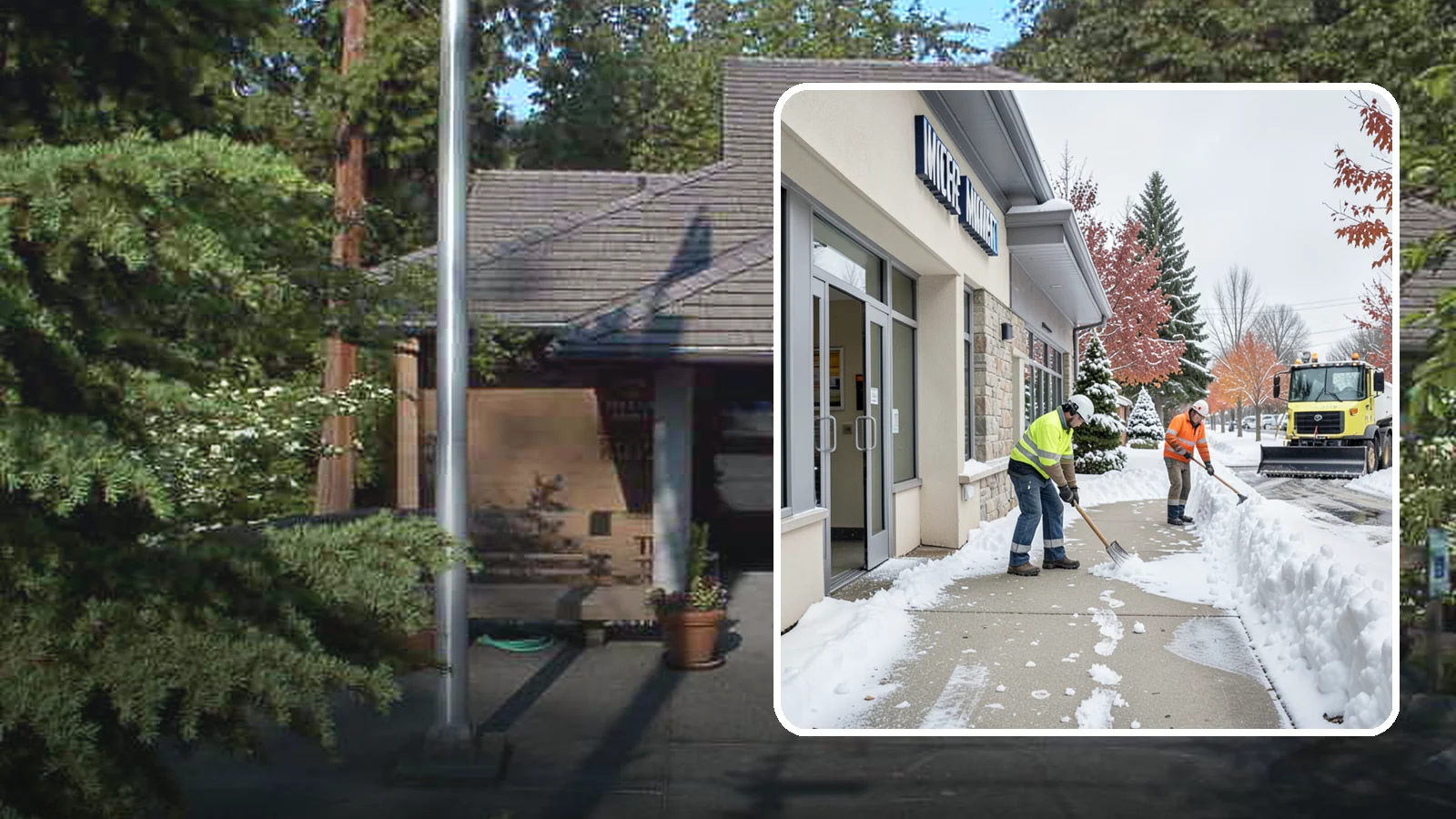 Retail Store Sidewalk Clearing in Yarrow Point, King County, WA - Storefront and entrance sidewalk clearing for Western Washington retailers that keeps customers safe and your doors open through...