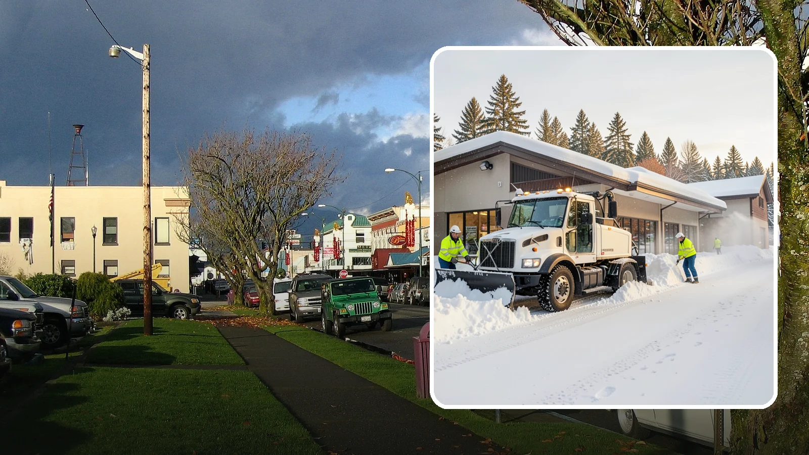 Retail Store Snow Plowing in Arlington, Snohomish County, WA - We plow retail storefronts and customer lots before open so shoppers reach your doors on safe, clear pavement.