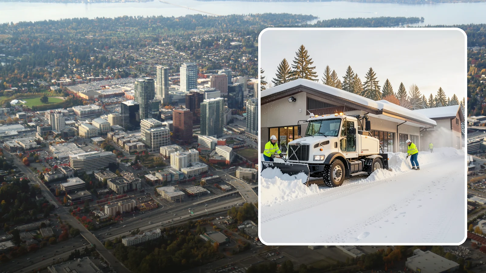 Retail Store Snow Plowing in Bellevue, King County, WA - We plow retail storefronts and customer lots before open so shoppers reach your doors on safe, clear pavement.