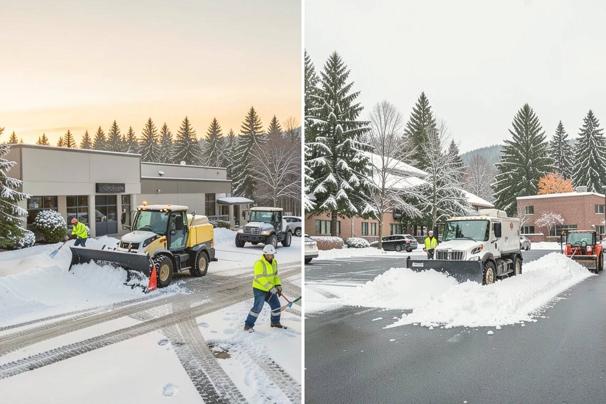 Retail Store Snow Plowing in Bellevue, King County, WA - Set a pre-open completion time based on your store hours