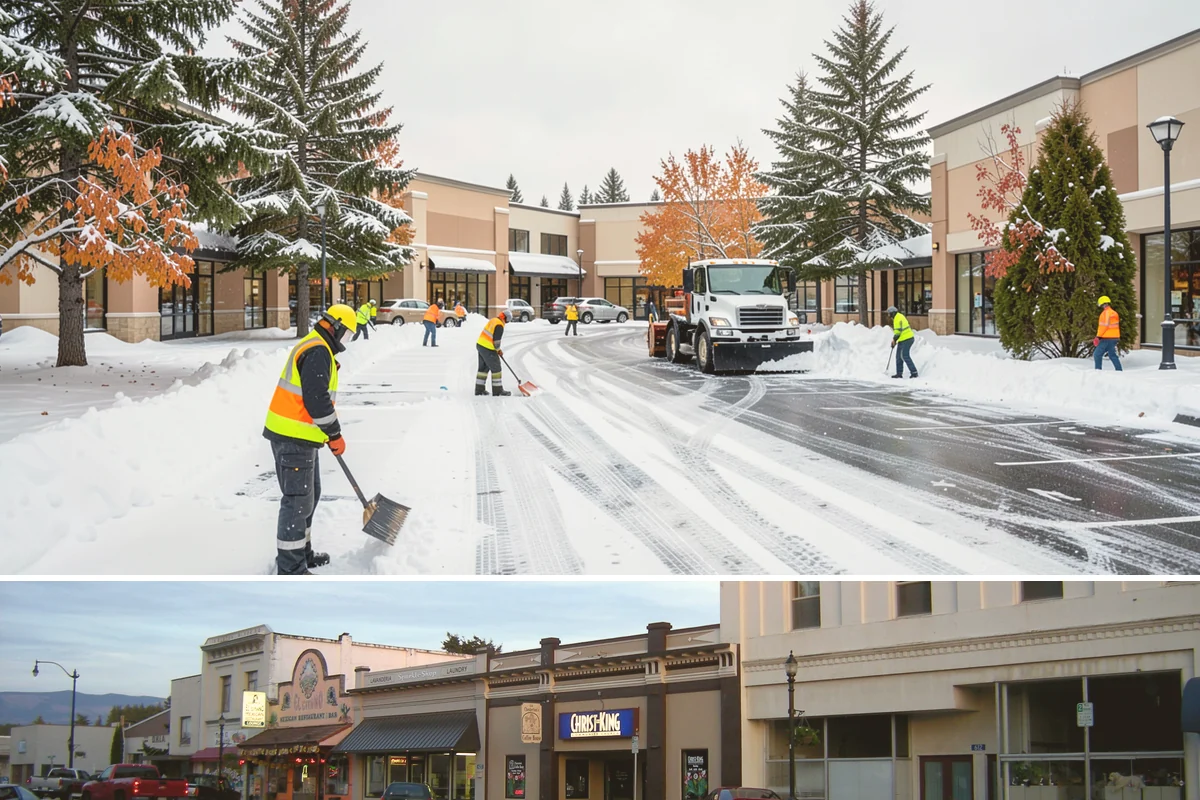 Retail Store Snow Plowing in Burlington, Skagit County, WA - Line up service before the holiday shopping season so a surprise storm never closes your doors.