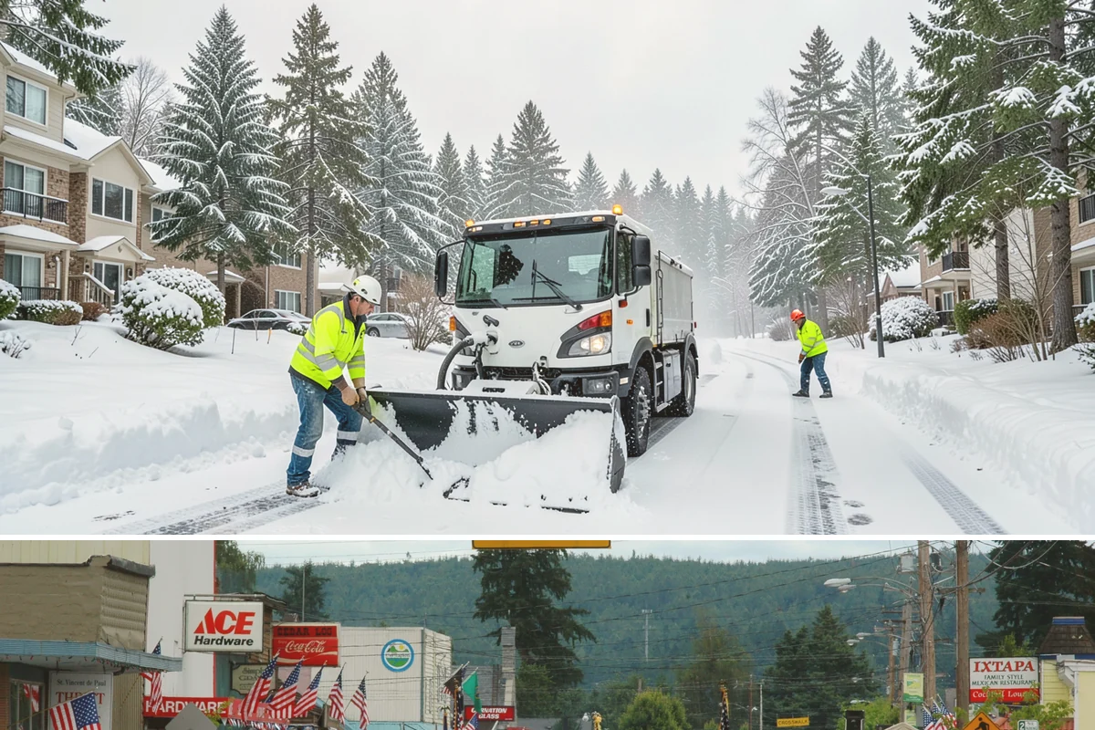 Retail Store Snow Plowing in Carnation, King County, WA - Line up service before the holiday shopping season so a surprise storm never closes your doors.