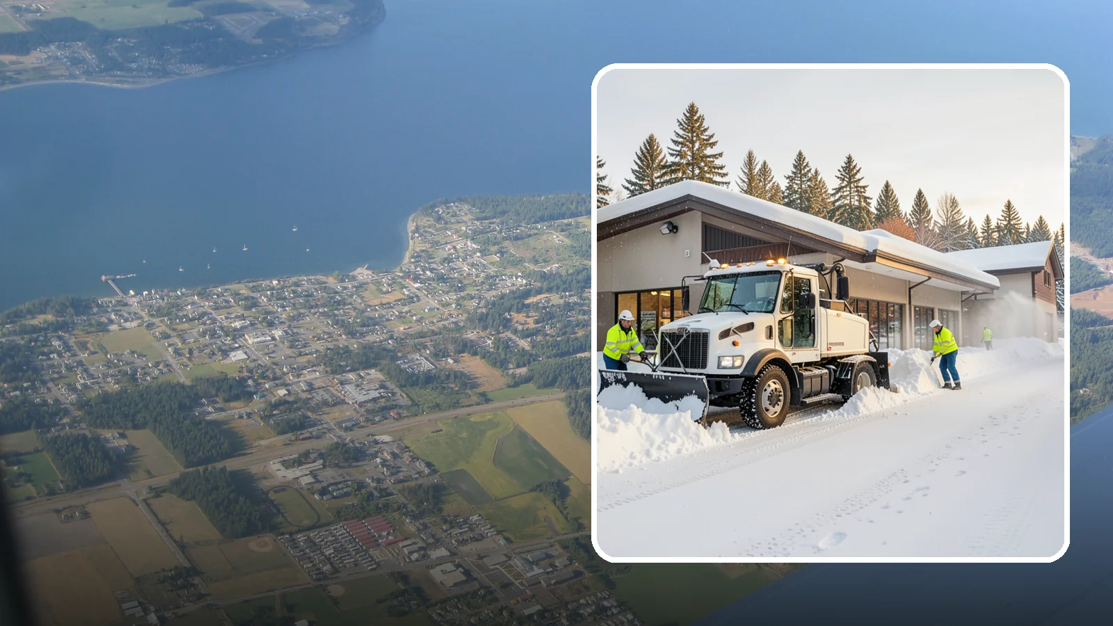 Retail Store Snow Plowing in Coupeville, Island County, WA - We plow retail storefronts and customer lots before open so shoppers reach your doors on safe, clear pavement.