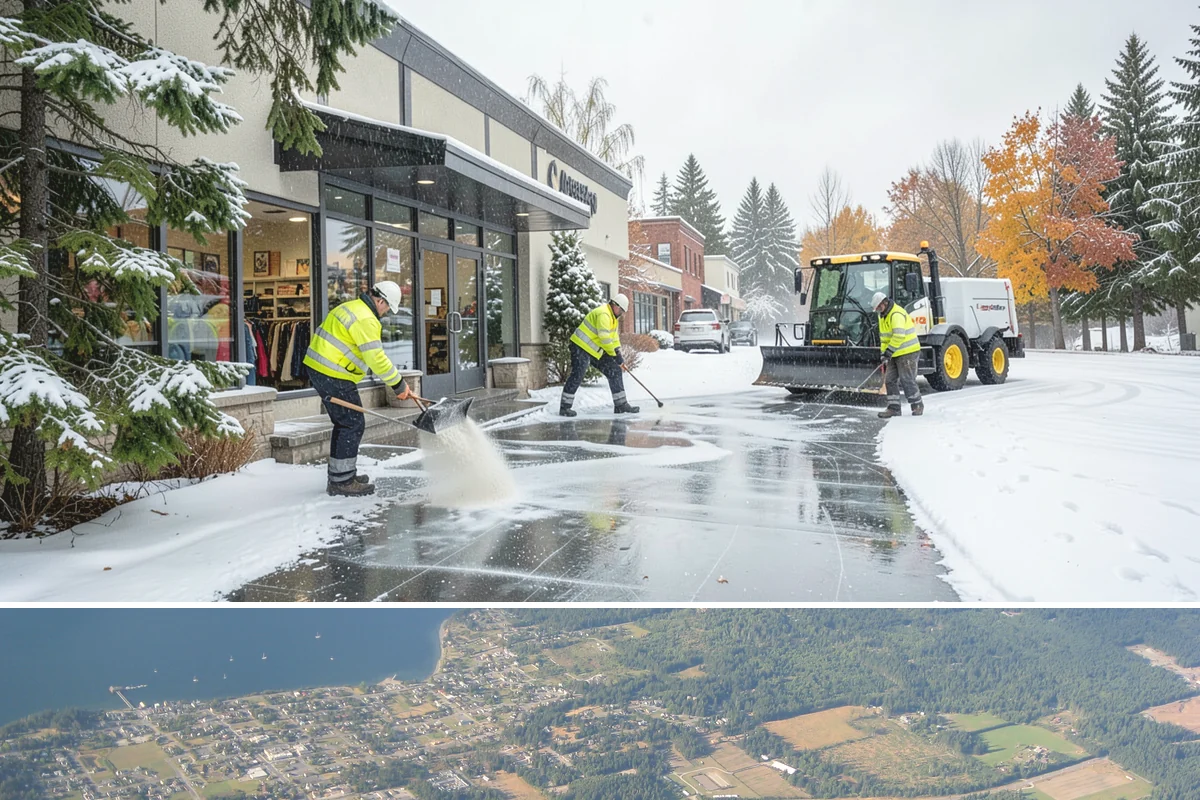 Retail Store Snow Plowing in Coupeville, Island County, WA - Line up service before the holiday shopping season so a surprise storm never closes your doors.