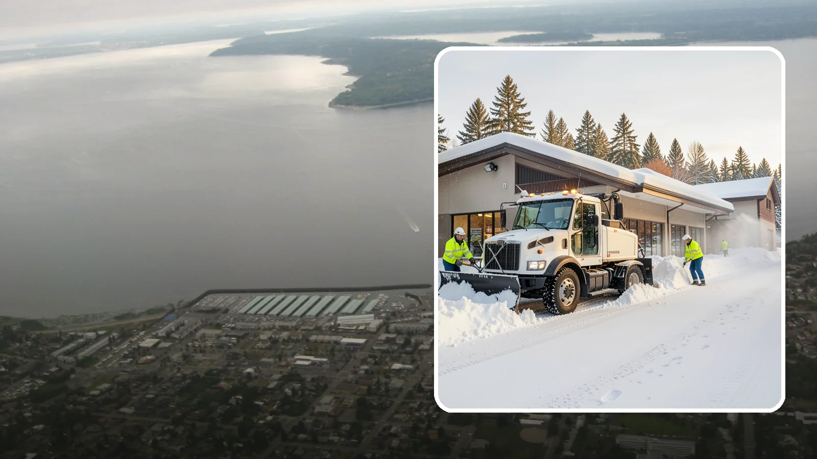 Retail Store Snow Plowing in Des Moines, King County, WA - We plow retail storefronts and customer lots before open so shoppers reach your doors on safe, clear pavement.